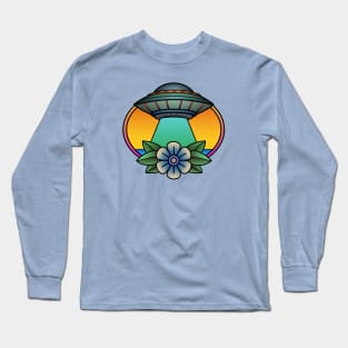 Tropical UFO tattoo Long Sleeve T-Shirt